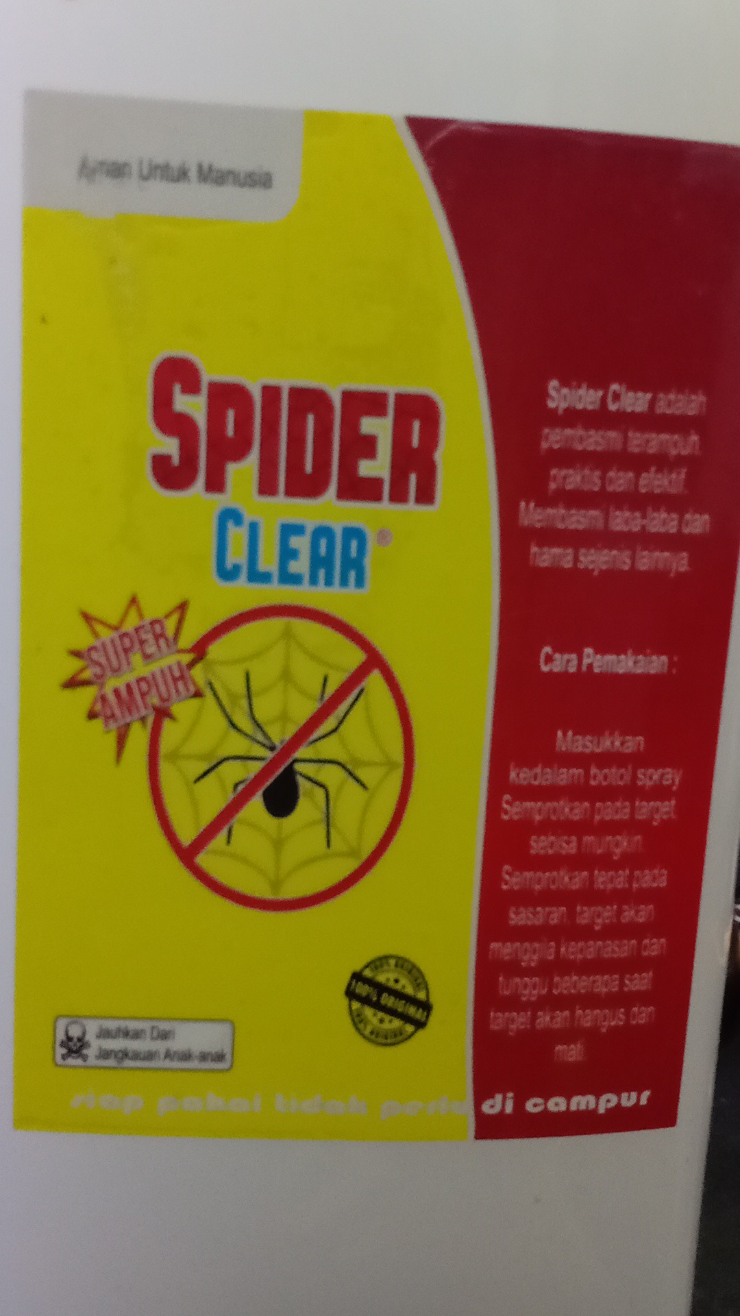 Spider Clear Pembasmi Serangga Laba Laba 1 Liter