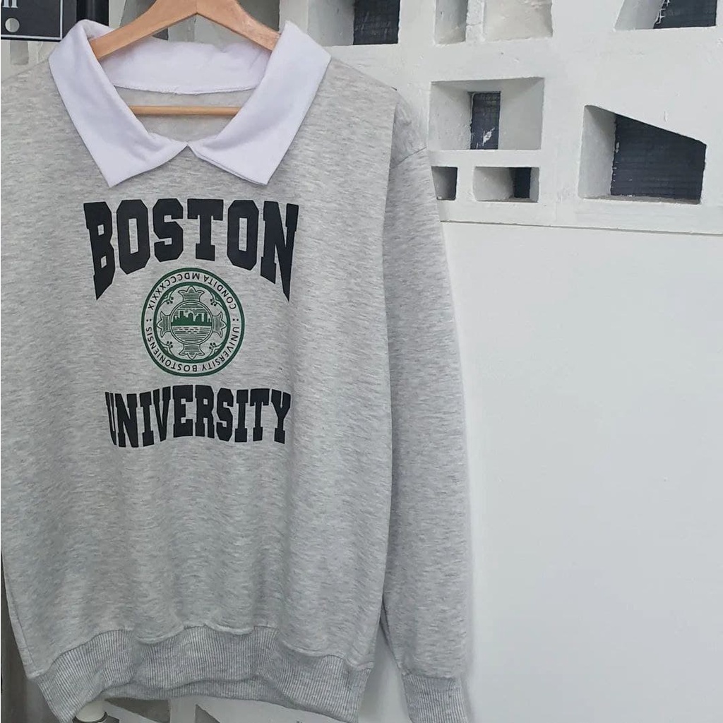 Nara Grosir - Boston Univ Colar Sweater l Fashion Pria dan Wanita