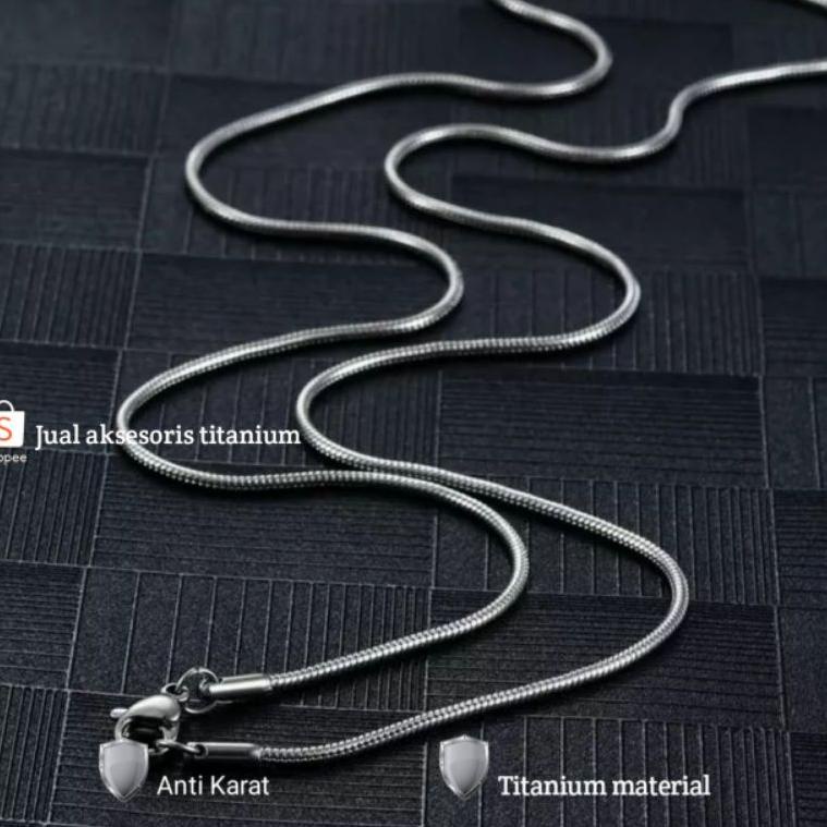 Terbatas Kalung Pria Wanita Titanium Bentuk Bulat Gold Emas Silver Perak Kalong Titanium Cowok Anti 