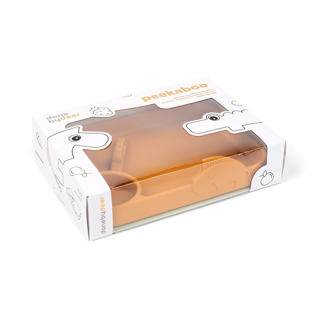 Done By Deer Peekaboo Compartment Plate Deer Friends MUSTARD
