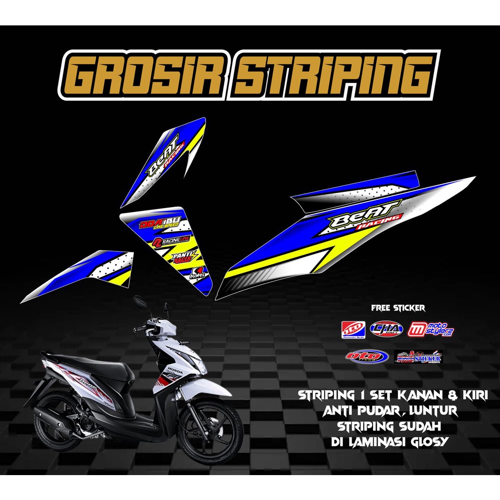 STRIPING VARIASI STICKER MOTOR BEAT FI 2012-2015 RACING