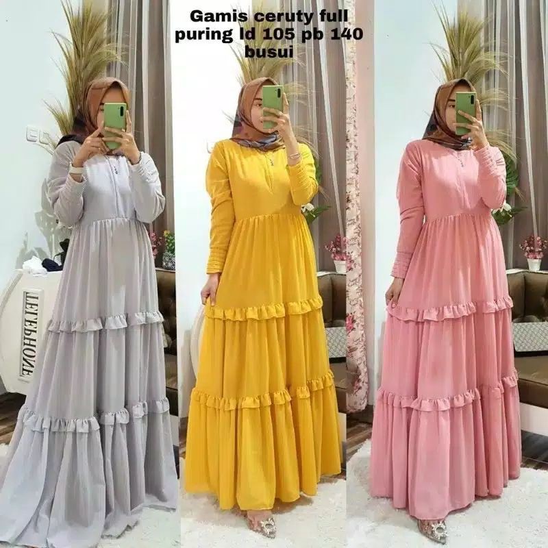 GAMIS CERUTY POLOS // REMPEL // RESLETING DEPAN