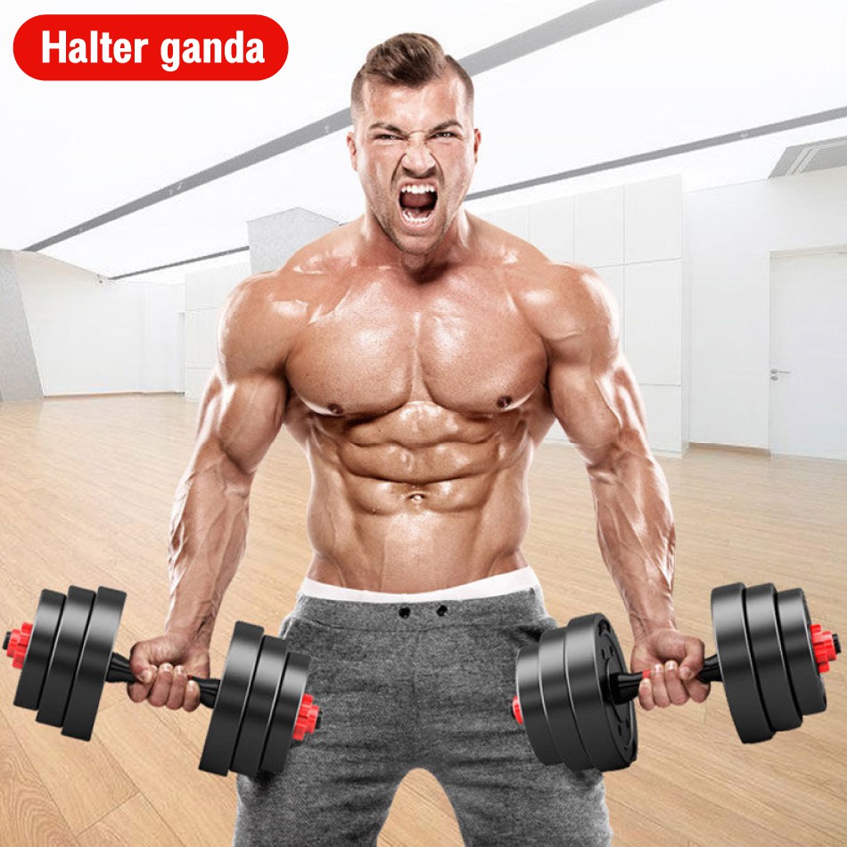 BG SPORT Dumbbell Set 20Kg PVC Alat Olahraga Fitness-8