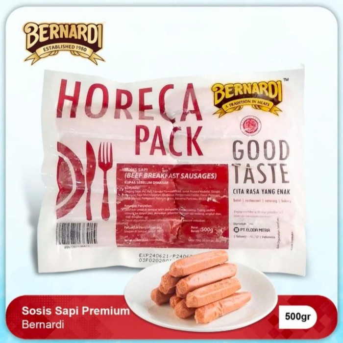 

BERNARDI SOSIS HORECA PACK 500GR SOSIS SAPI HALAL DAN ENAK