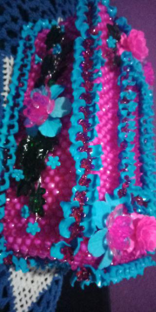 Kotak Tisu Bunga Manik Full