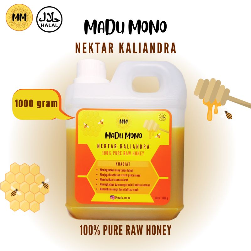 

Madu Murni Asli Alami 100% Pure Natural Raw Honey Madu Mono 1000 gram Minuman Kesehatan