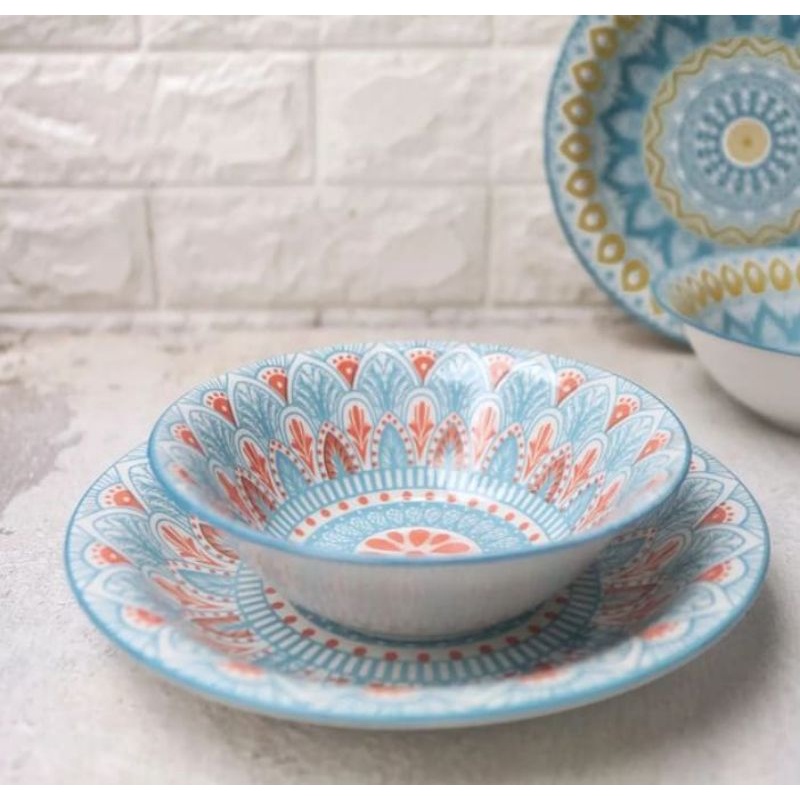 Set Piring Keramik Motif Maroco