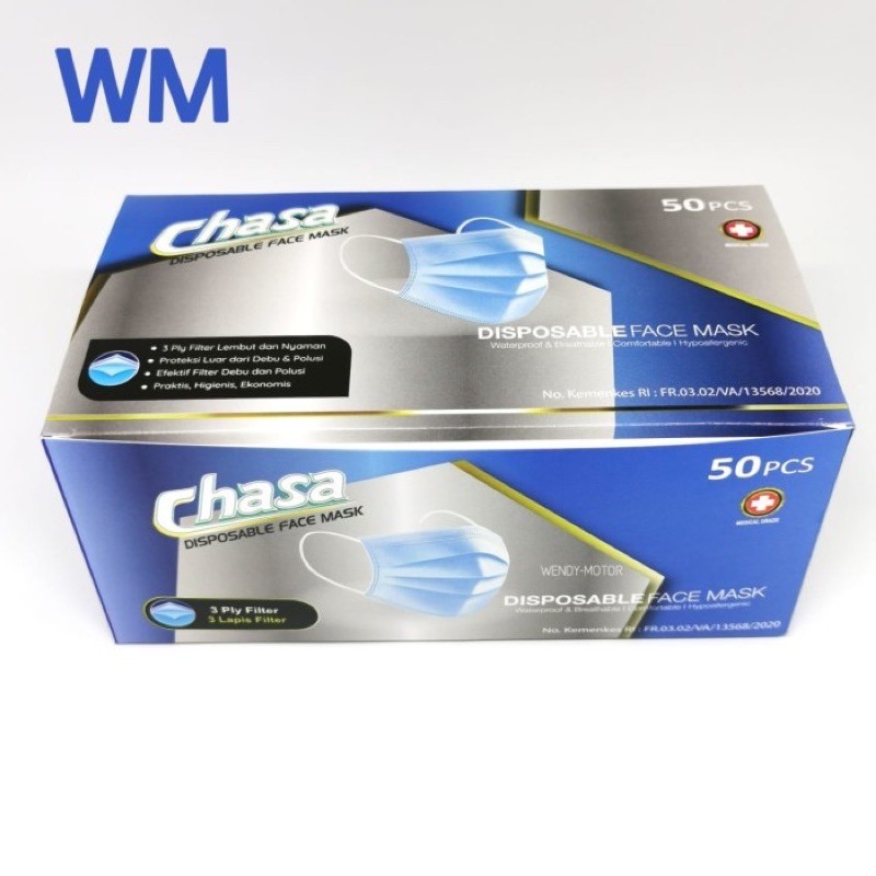 Masker 3ply Earloop Chasa Medical Grade Harga Per Pcs Embos
