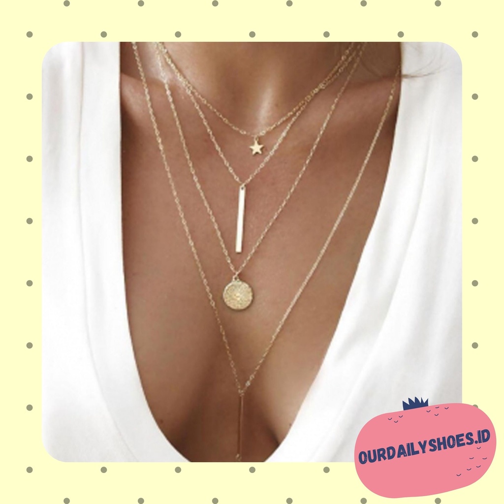 ★ODS★FA122 KALUNG NECKLACE FA122 / LIONTIN FASHION 4 LAYER IMPORT