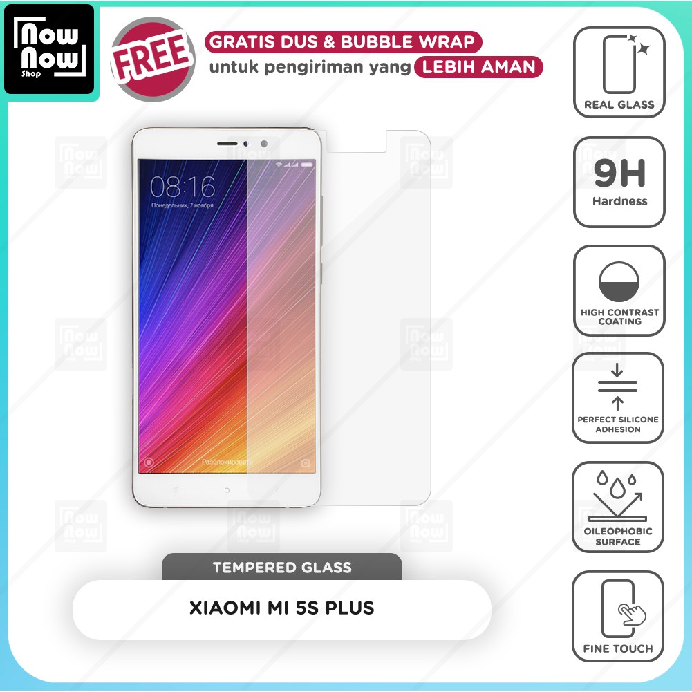 Tempered Glass Anti Gores Xiaomi Mi 5S Plus Screen Guard Protector 9H Kaca Temperglass Mi5S Plus