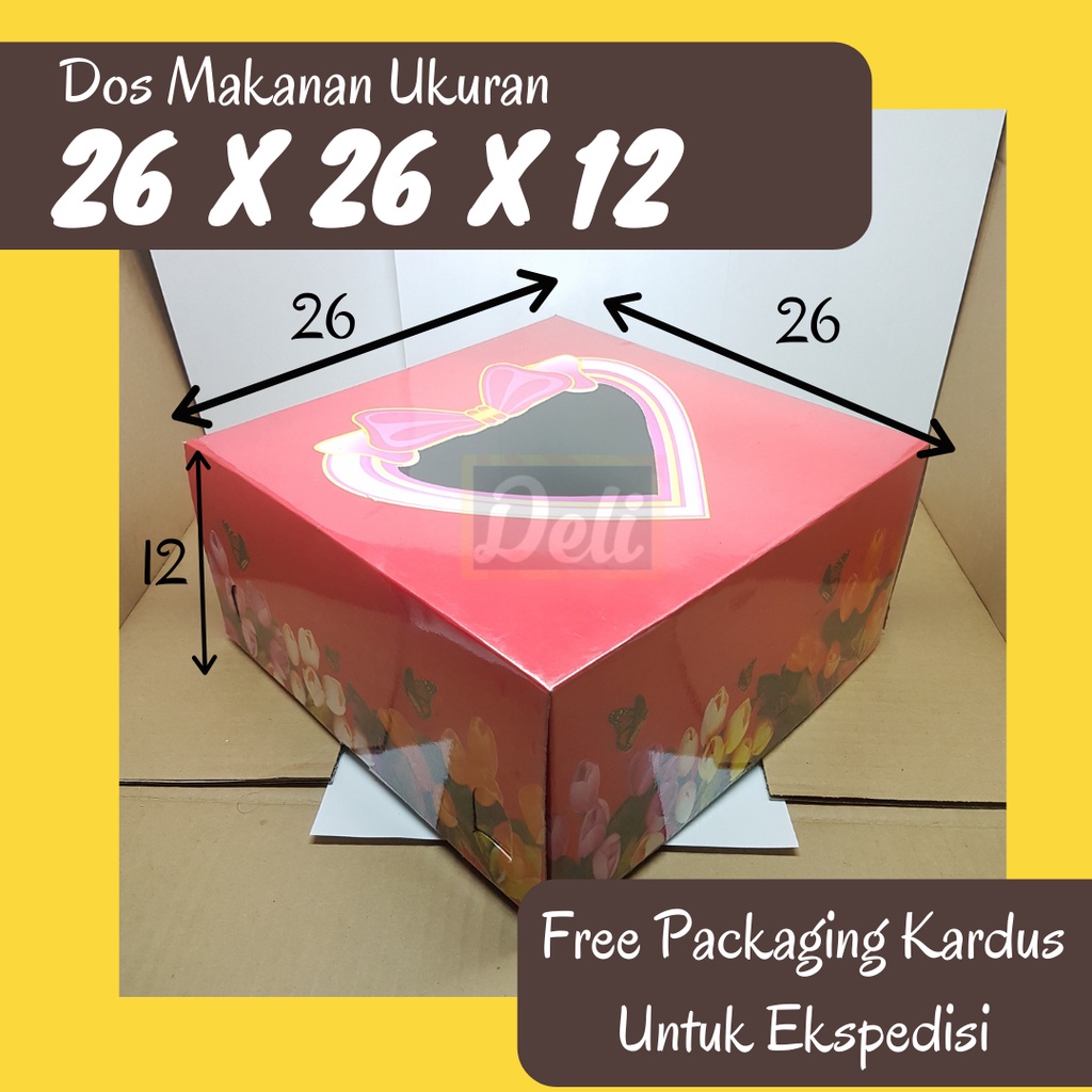 

Dos Tart / Dus Tart / Kotak Kue Tart / Box Kue Hati Pita uk.26x26x12cm