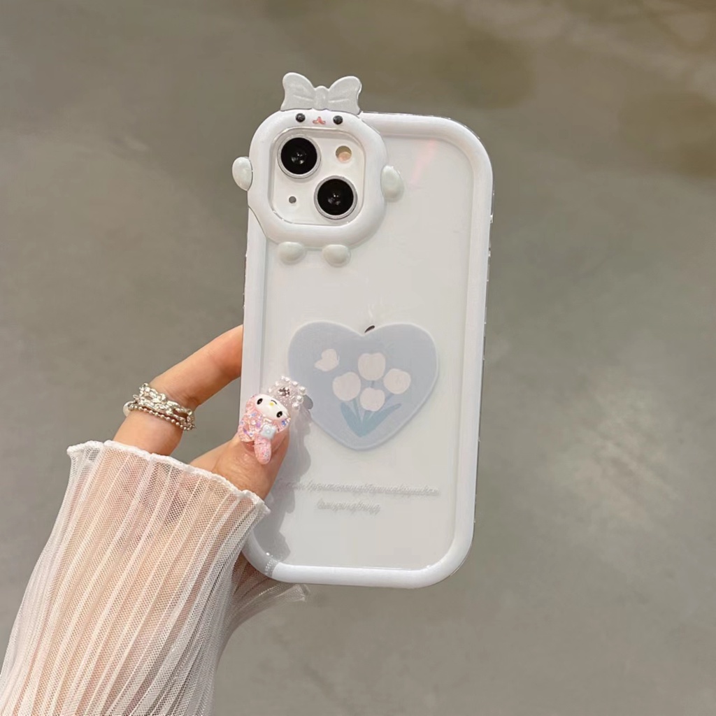 Ins Soft Case TPU Motif Bunga Tulip Untuk iPhone 14 14pro 14max 14prm 13 13pro 13pro 13prm 11 6splus 7Plus 8Plus Xr XS 13 12pro Max