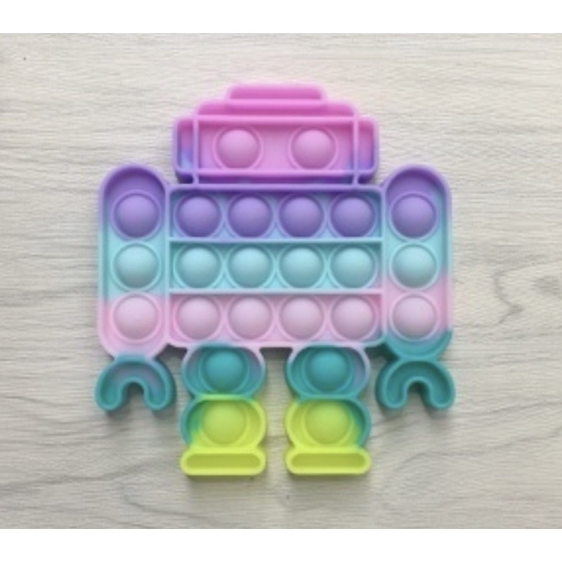 Pop It Fidget Toy Murah Rainbow Mainan Anak Penghilang Stress Tiktok-ROBOT Mcaroon