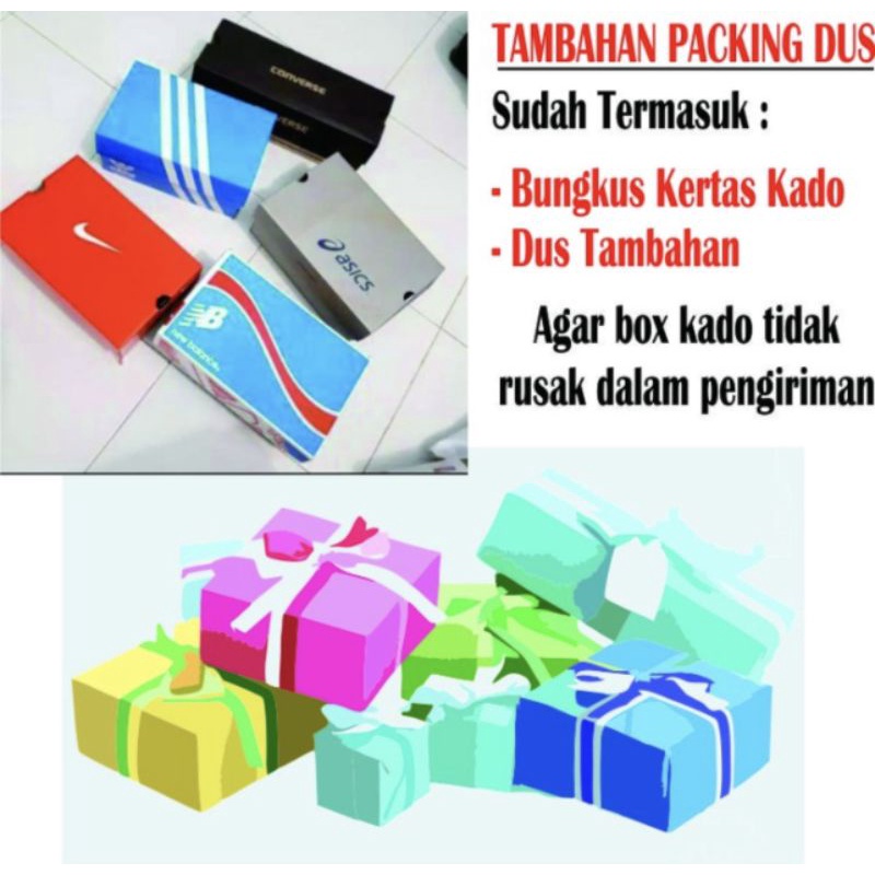 TAMBAHAN PACKING KADO / DUS / KERTAS KADO BARANG DIBINGKISKAN SBG KADO BERIKUT DUS DAN KARTU UCAPAN