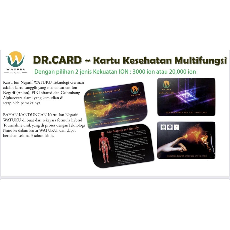 DR. Card Kartu 20.000 Ion Negatif