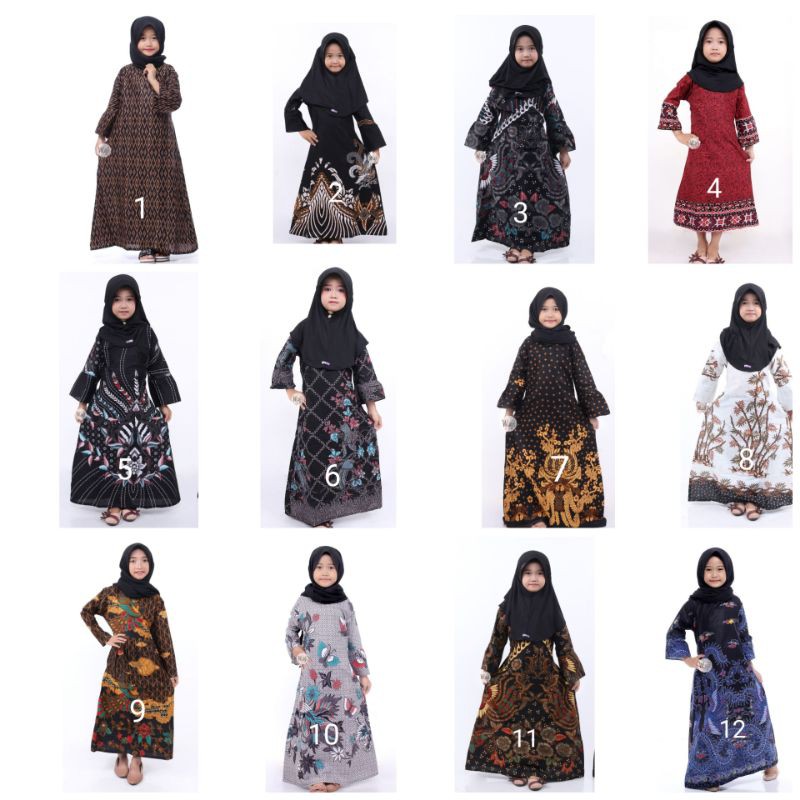 Deulis Gamis anak Batik perempuan"Naisya baju syar,i gamis anak usia 3 sampai 10 thn katun halus nya
