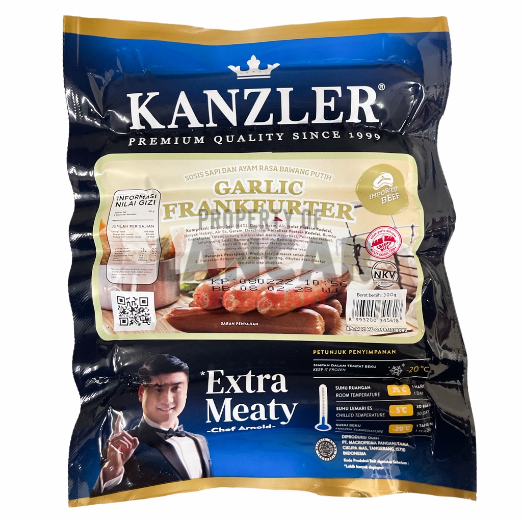 KANZLER GARLIC FRANKFURTER 300GR