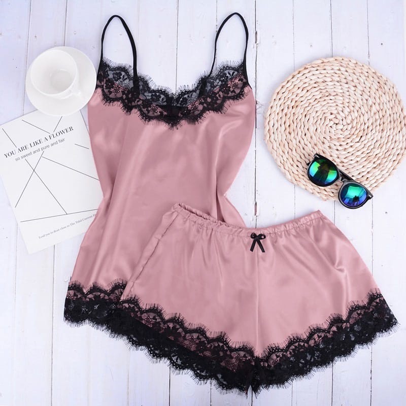 Victoria Lingerie Baju Tidur Wanita Import Sleepwear Bahan Silk Wanita 3049