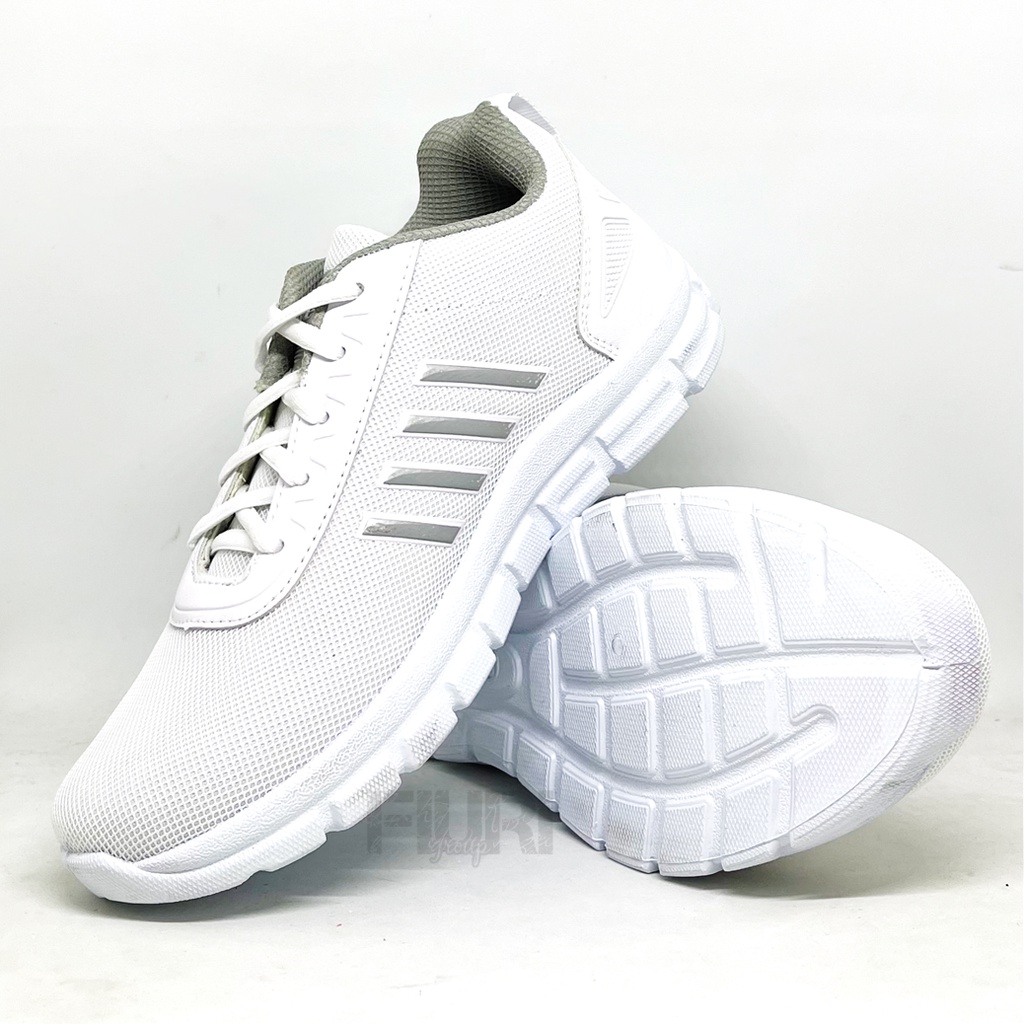 FIURI - Pro ATT Original - PCP 870 PUTIH ABU - ABU 37-40 - Sepatu Kets Wanita - Sepatu Sneakers Wanita - Sepatu Olahraga Sport Wanita - Sepatu Casual - Sepatu Jogging Lari Fitness Gym Senam Wanita - Sepatu Cewek - Sepatu Sekolah Bertali SD SMP SMA