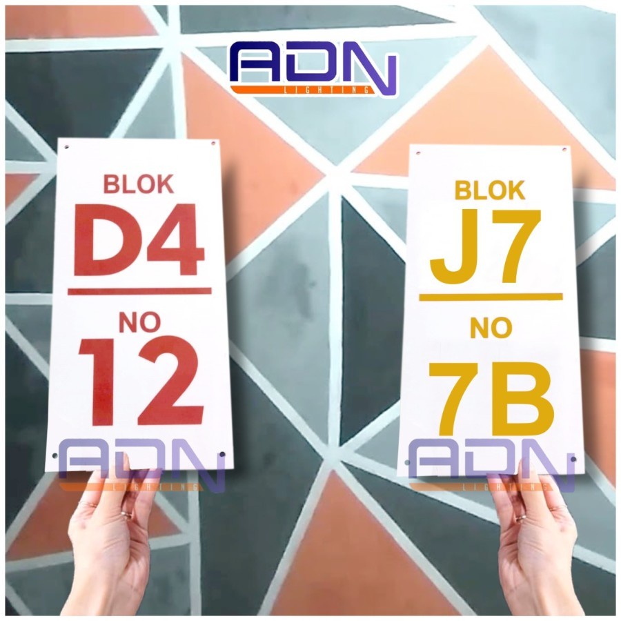 Hiasan Dinding Nomor Rumah Akrilik TIMBUL Rectangle Termurah by ADN.in