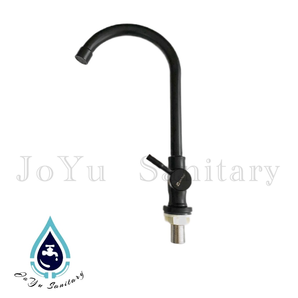 Kran angsa Meja stainless HITAM 20191BL-Keran air sink cuci Piring Black stenlis faucet tap wastafel