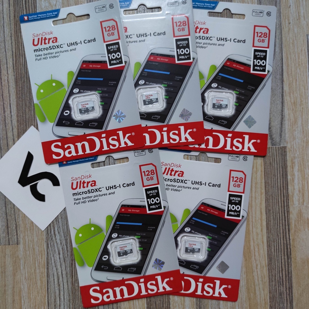 MicroSD SanDisk Ultra 128GB Memory Card 128 GB Class 10 Micro SD 100MBPS MicroSDXC Kartu Memori Card