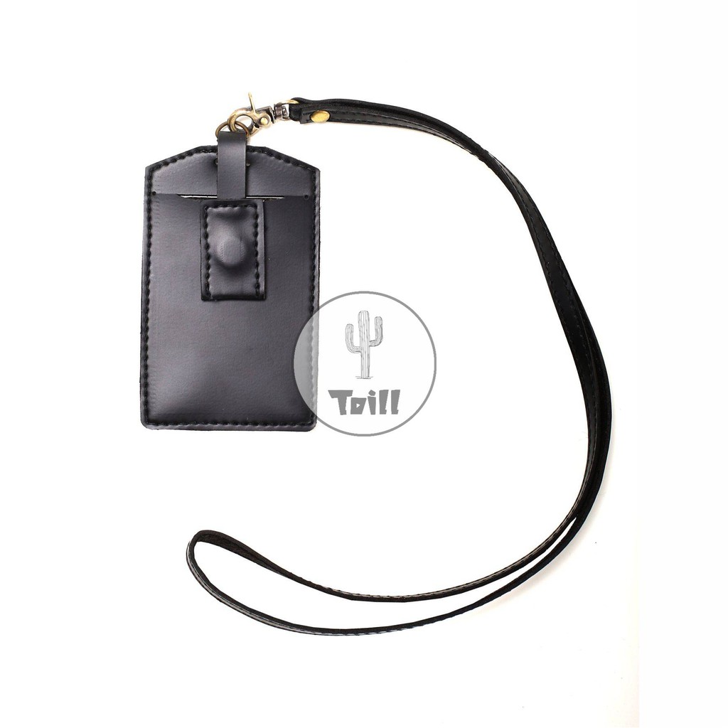 Name Tag Id Card Holder Kulit Souvenir Holder Kantor Muqten Patuk Multifungsi Di Kait Dan Di Kalung