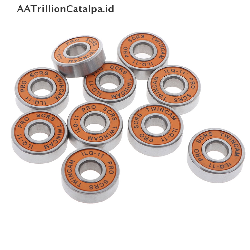 Aatrillioncatalpa 10pcs Bearing Roda Skateboardskuterroller Skate Bahan Stainless Steel