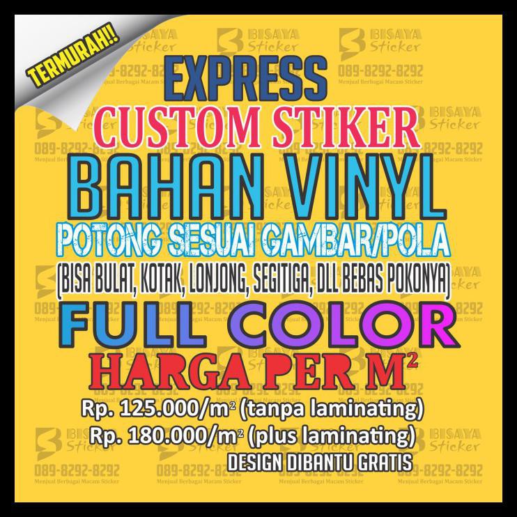 Original Custom Stiker Custom Sticker Potong Sesuai Pola Bahan Vinyl Per M2 No Laminating Shopee Indonesia