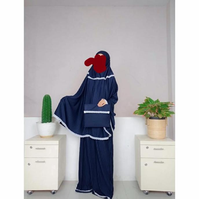 mukena plisket anak tanggung usia 8-13tahun