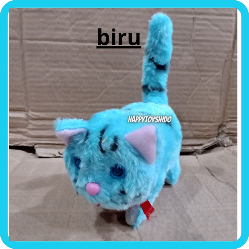 Mainan Anak Hewan Kucing Kucingan Meong Bulu Halus Lucu Ekor Gerak Nyala Suara Jalan Mainan Maeanan Maianan Anak Perempuan Cewe Cewek Anak Laki Laki Cowo Cowok Bayi Edukasi 1 2 3 4 5 6 7 Tahun Termurah Laris Viral Terbaru Best Seller Hadiah Kado Ulang-Biru