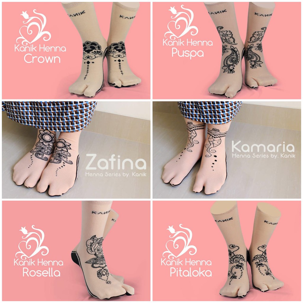 LARIS Kaos Kaki Aura Kaos Kaki Kaos Kaki Jempol Motif Henna Aura