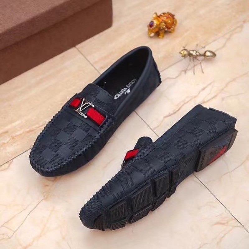SEPATU LOAFERS PRIA KULIT CASUAL LV-05 MIRROR 1:1