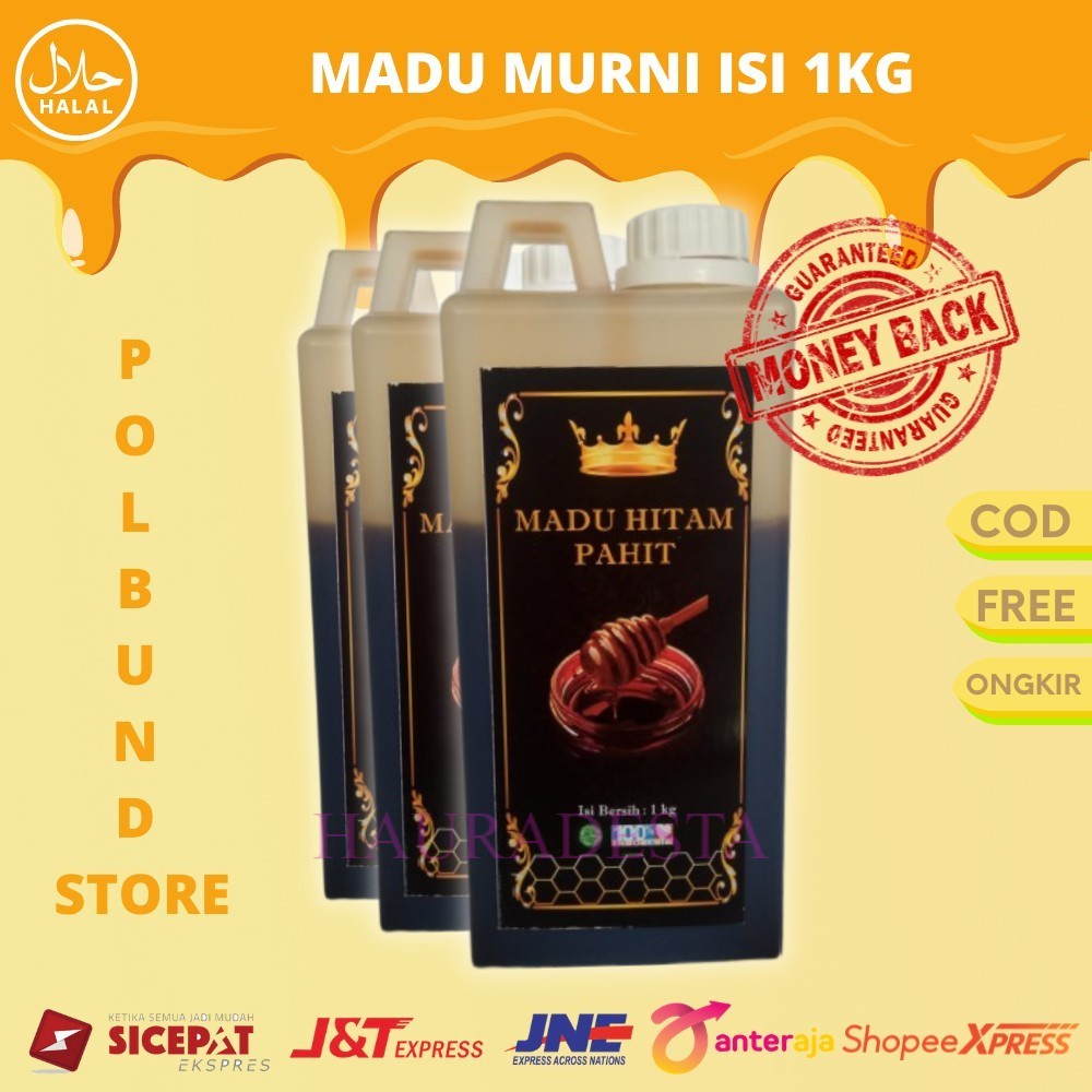 

[BISA COD] MADU HITAM MADU PAHIT MADU ASLI MADU MURNI ISI 1KG / LABEL