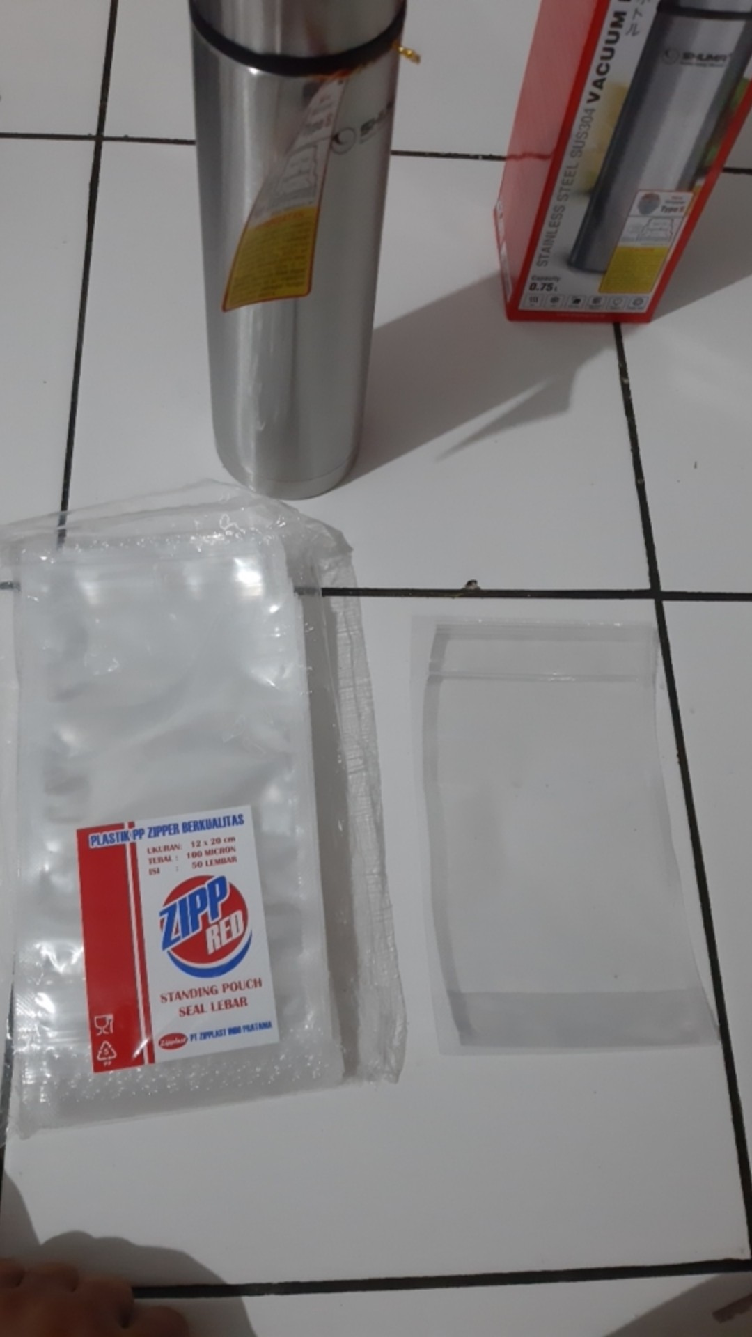Plastik Standing Pouch 12x20cm Tebal Zipper Lock Berdiri