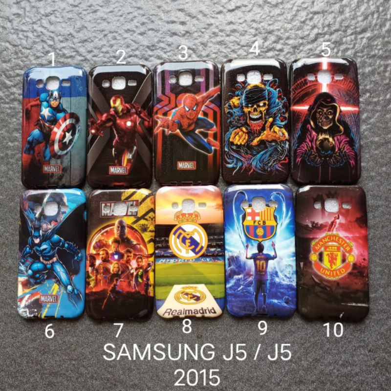 Case gambar Samsung J5 . J500 . J5 2015 motif cowok ( 3 motif ) soft softcase softshell silikon cover casing kesing housing