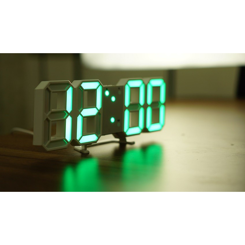 Jam Meja Dinding Digital 3D LED Clock Bentuk Angka Modern Minimalis