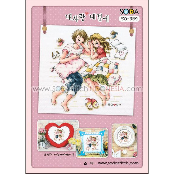 Paket DIY Craft Sulam Kristik Strimin Cross Stitch Sodastitch SO-389 My Lover By My Side Korea