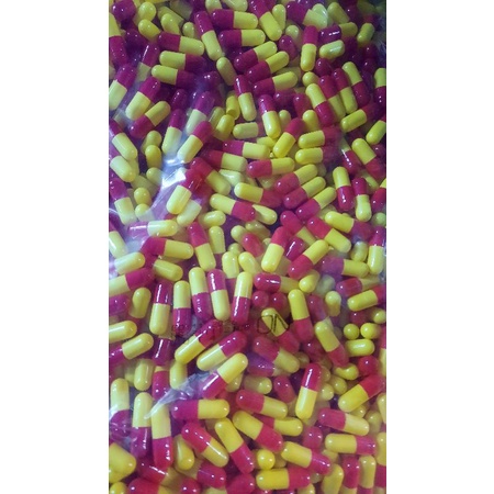 Cangkang kapsul 0 merah kuning isi 1000 pcs