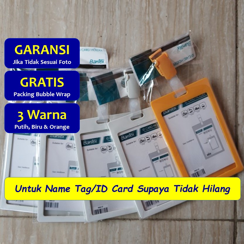 

Tempat Gantungan Name Tag Tage Take Text Kartu Id Card Edikat Holder Pria Wanita Kantor Bumn Bri Indomaret Plastik Murah