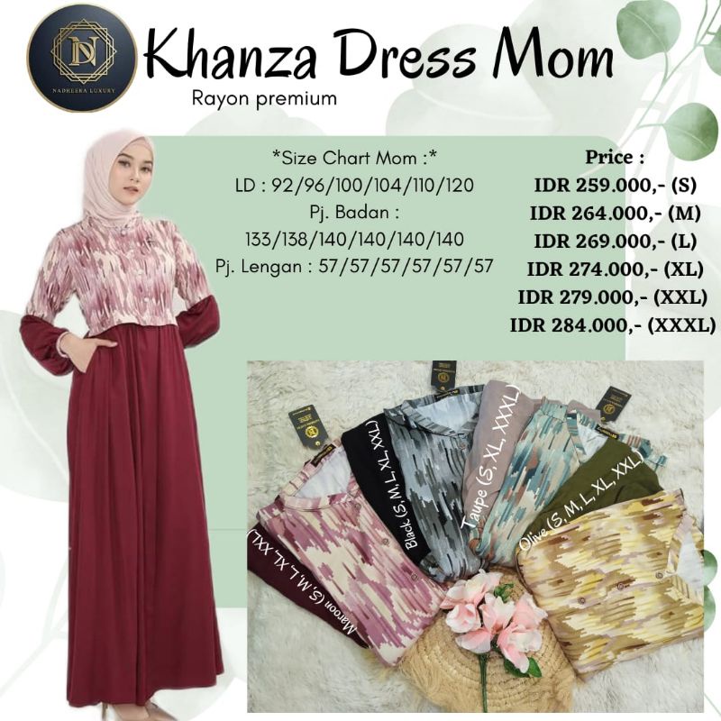 dress simpel dan elegan khanza dress nadheera luxury