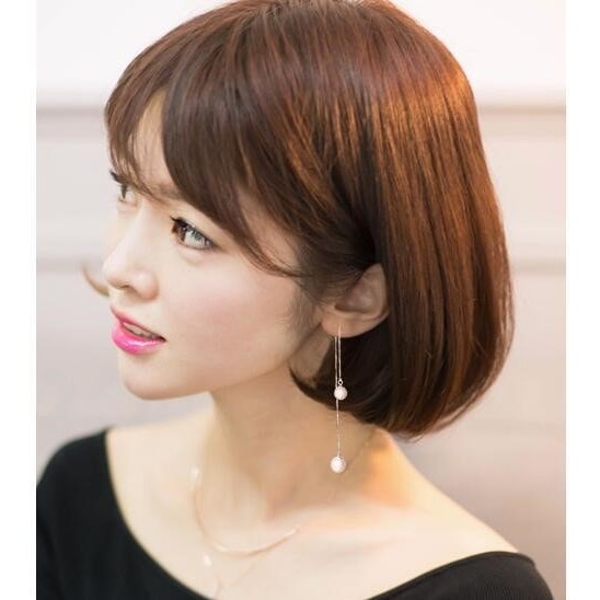 ANTING PESTA PANJANG KOREA GANTUNG MUTIARA MUTIARA SILVER