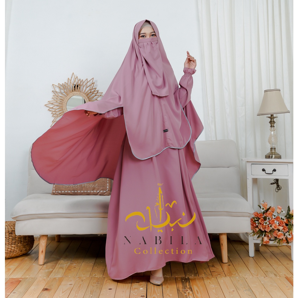 Gamis Terbaru SABRINA SYARI gamis set cadar niqab wolfis original terbaru free ongkir By nabilacolle