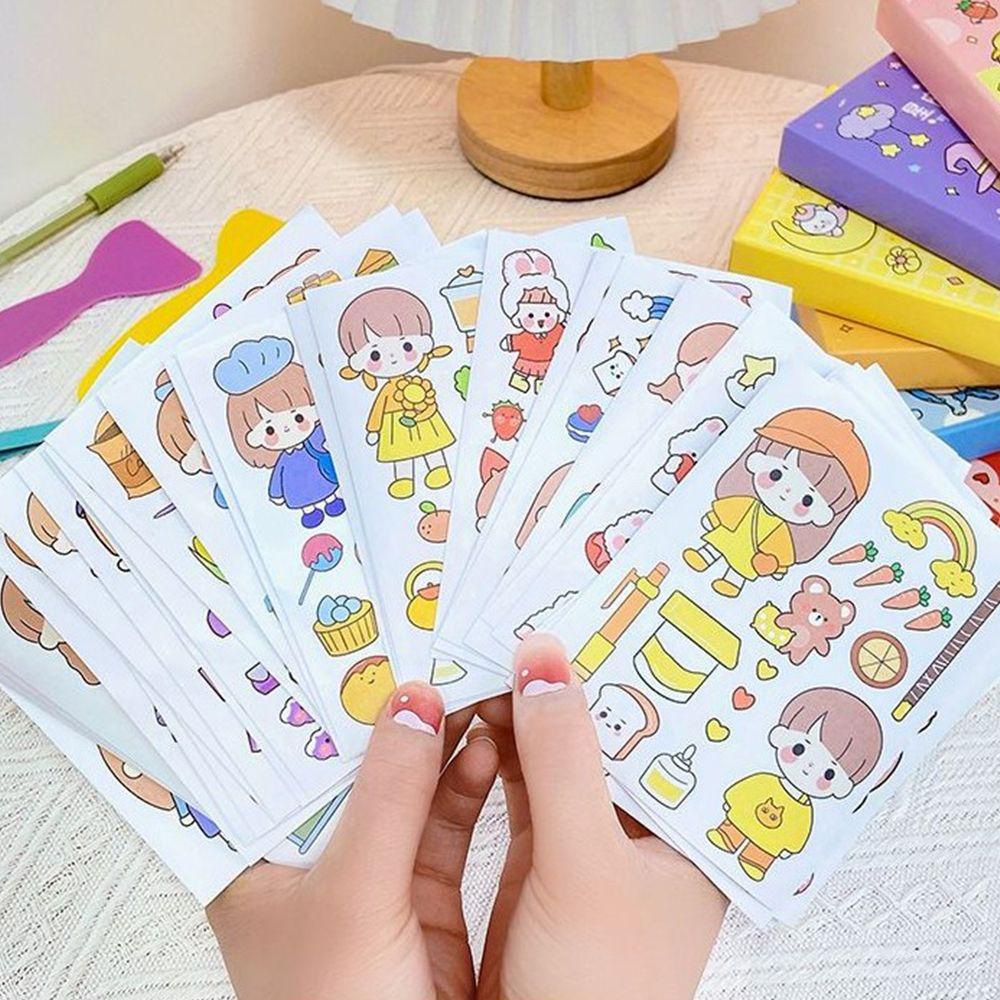 Agustina Kartun Stiker Set DIY 50 Pcs Stiker Hias Tangan Akun Foto Jurnal Stiker Scrapbooking Deacls