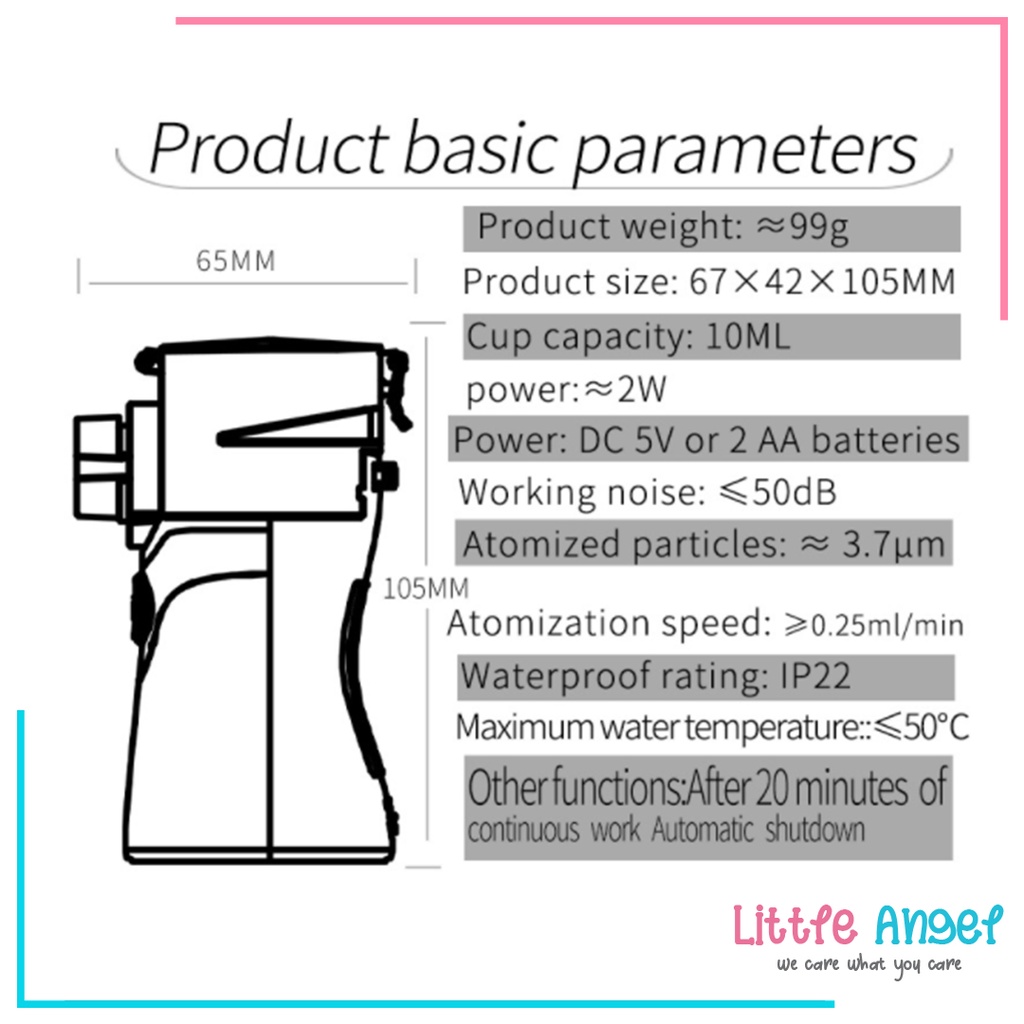 MESH NEBULIZER Alat Bantu Uap Terapi Pernafasan Asma Oksigen Inhaler YM 252