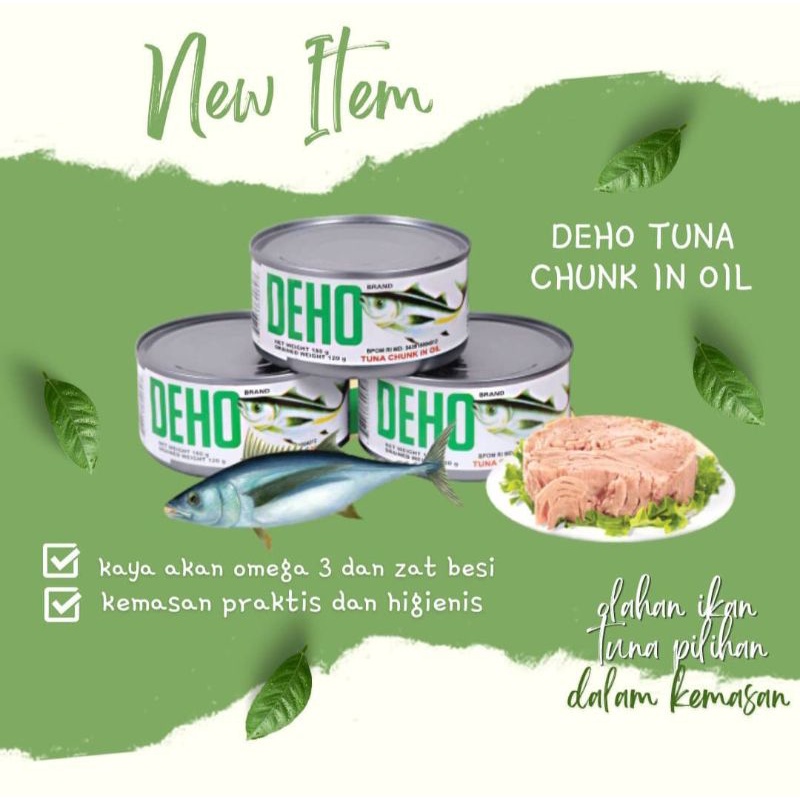 

Deho tuna chunk in oil 180gr/Tuna kaleng