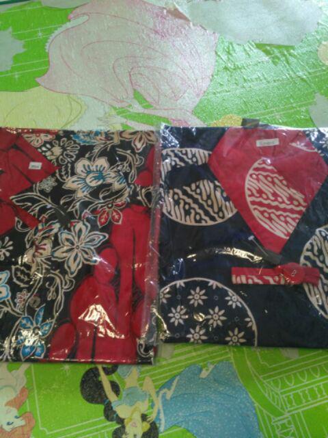 Kemeja 113 Tu# Kemeja Batik Dewasa Warna Merah Edisi Imlek Bahan Katun Stretchy