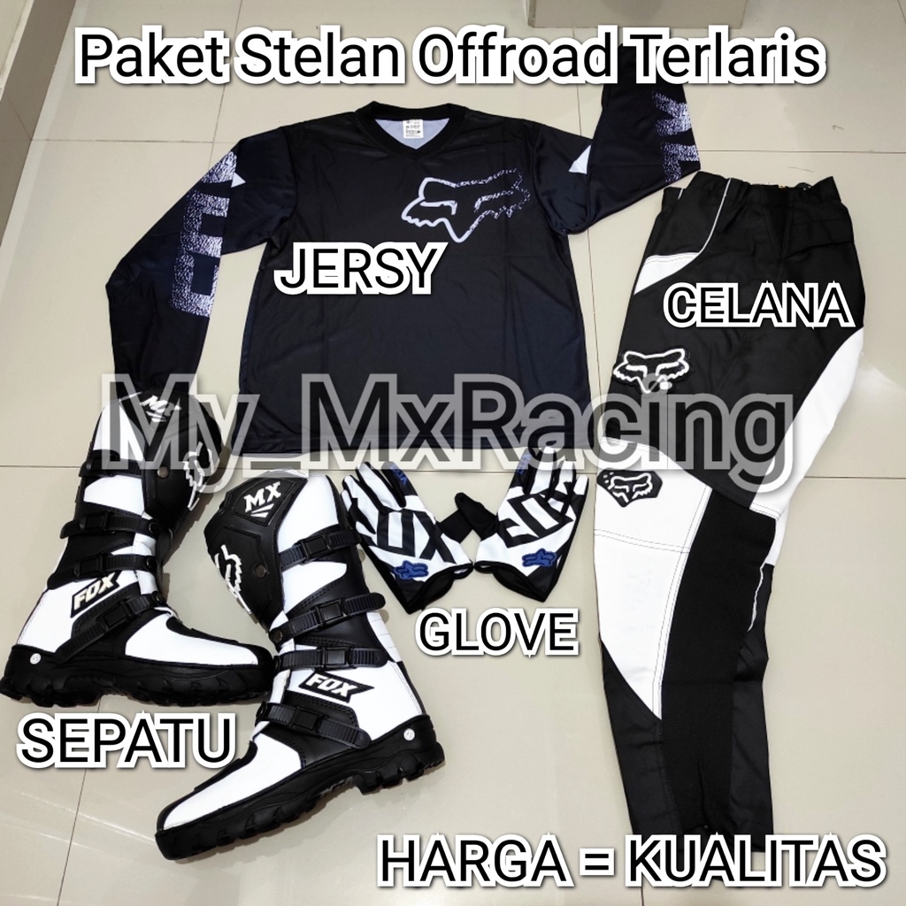 promo stelan offroad FX 37 trail cross sepatu cross jerset trail celana cross tral bonus sarung tangan