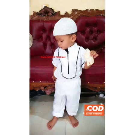 Baju Muslim Anak Laki Laki Usia 1-10 Thn/Koko Anak List Resleting Depan