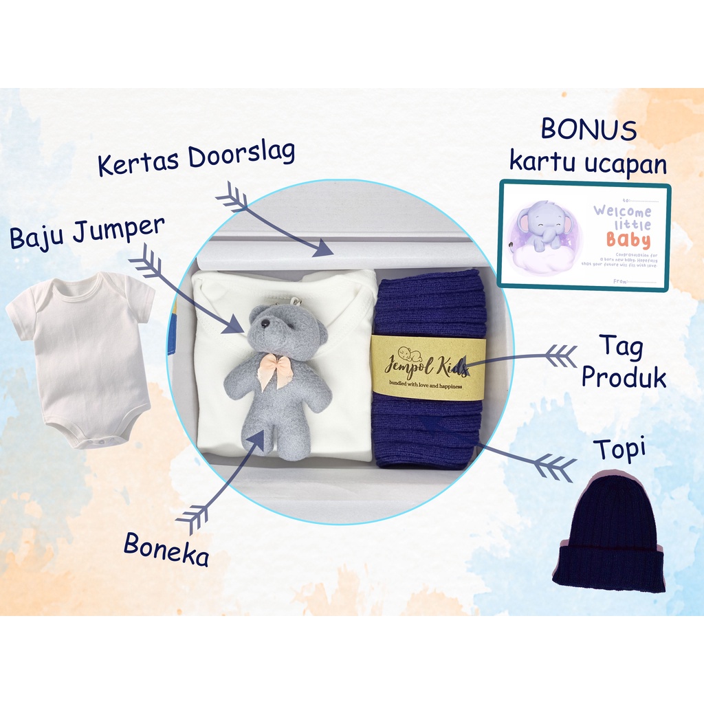 Hampers Kado Set Baju Topi Bayi Jempol Kids